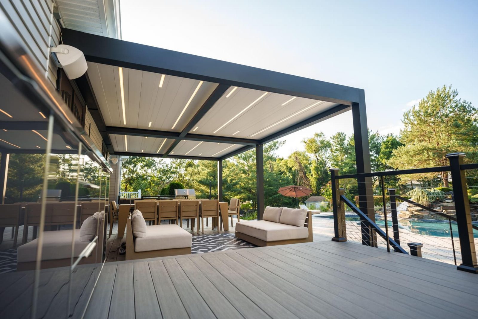 Cabbana motorized louvered roof pergola, view 11