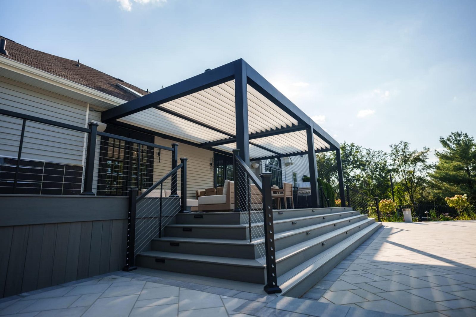 Cabbana motorized louvered roof pergola, view 14