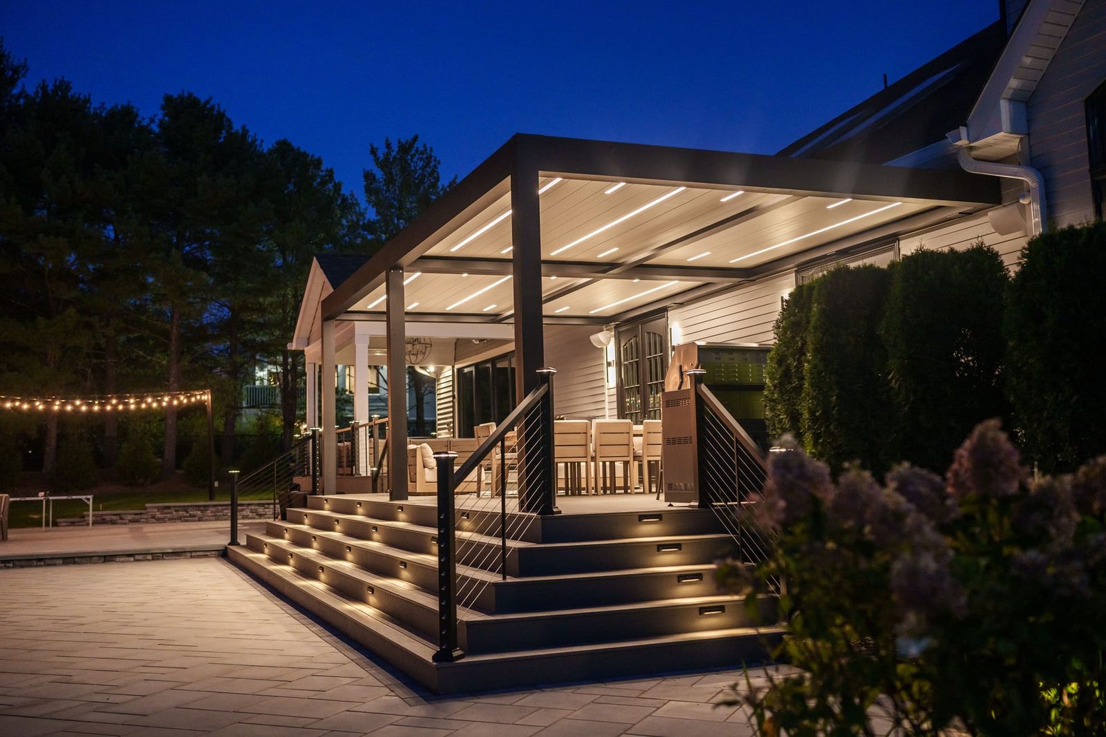 Cabbana motorized louvered roof pergola, view 2