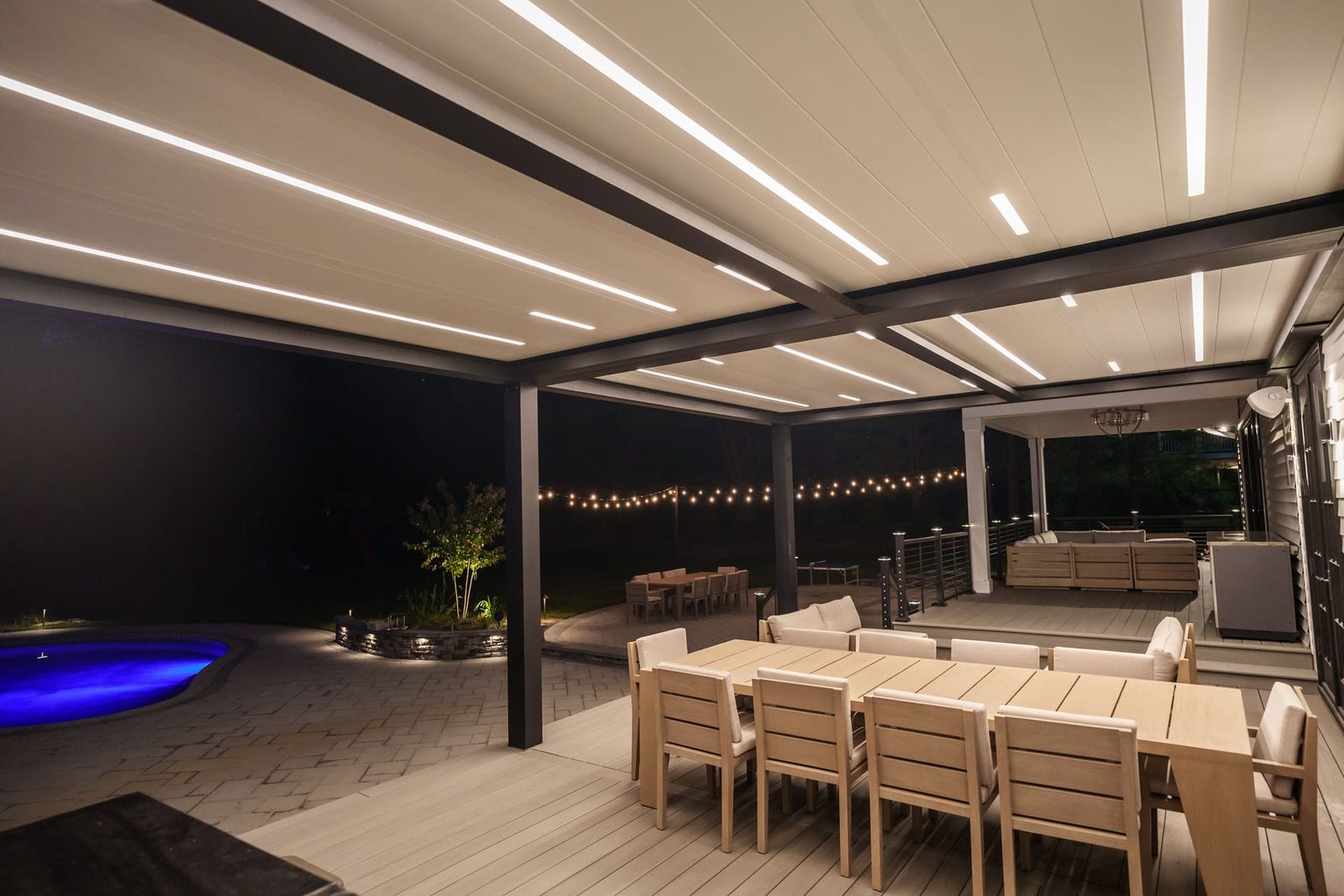 Cabbana motorized louvered roof pergola, view 5