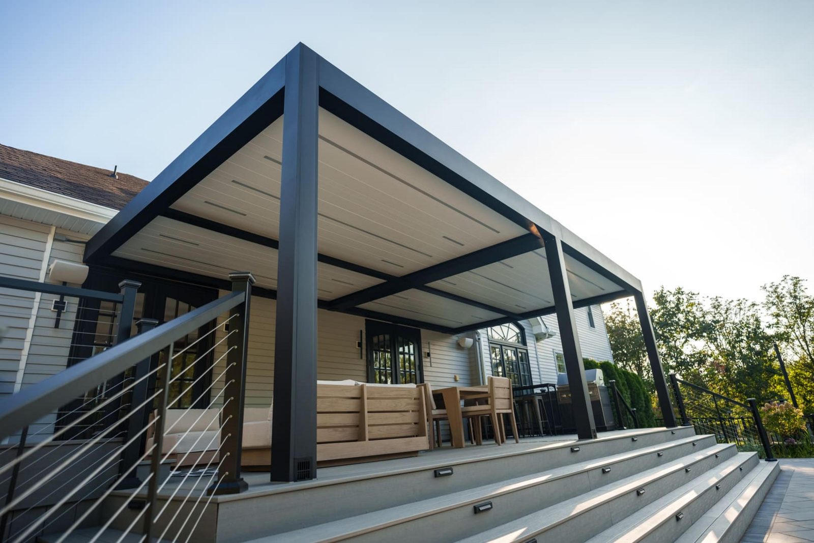 Cabbana motorized louvered roof pergola, view 7