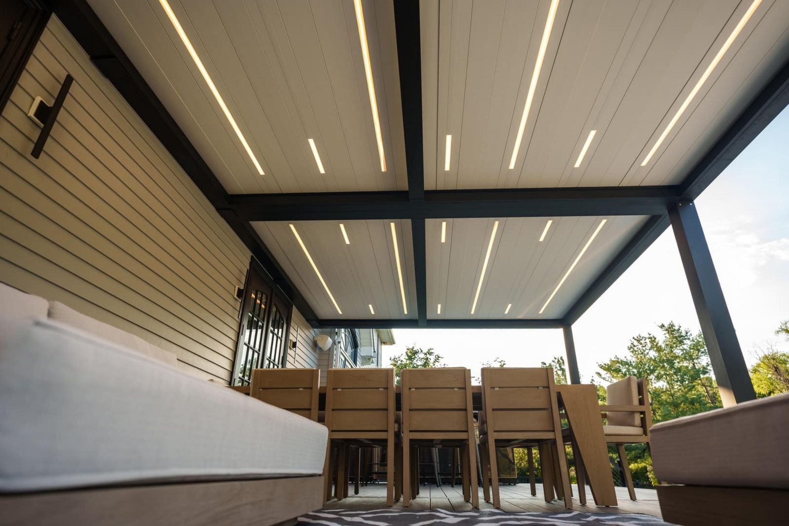 Cabbana motorized louvered roof pergola, view 9