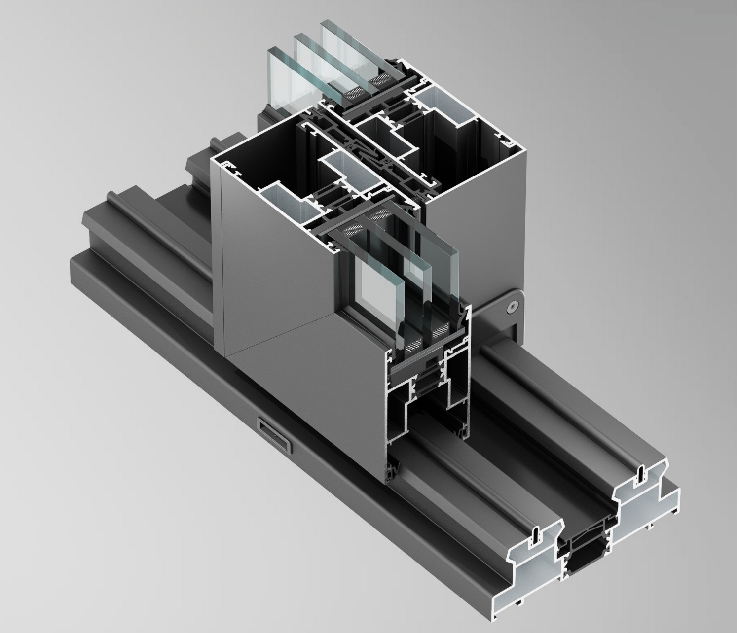 SL160 lift-and-slide door system profile cross-section